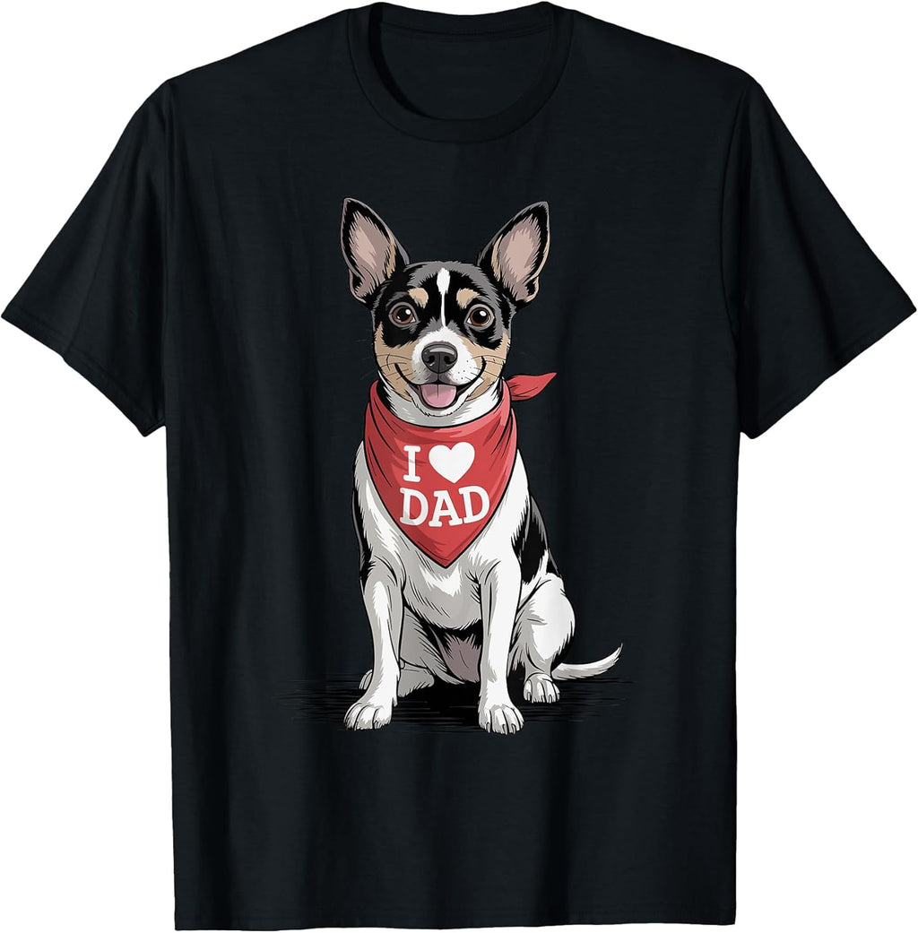 I Love Dad Rat Terrier Lover Dog Father's Day T-Shirt