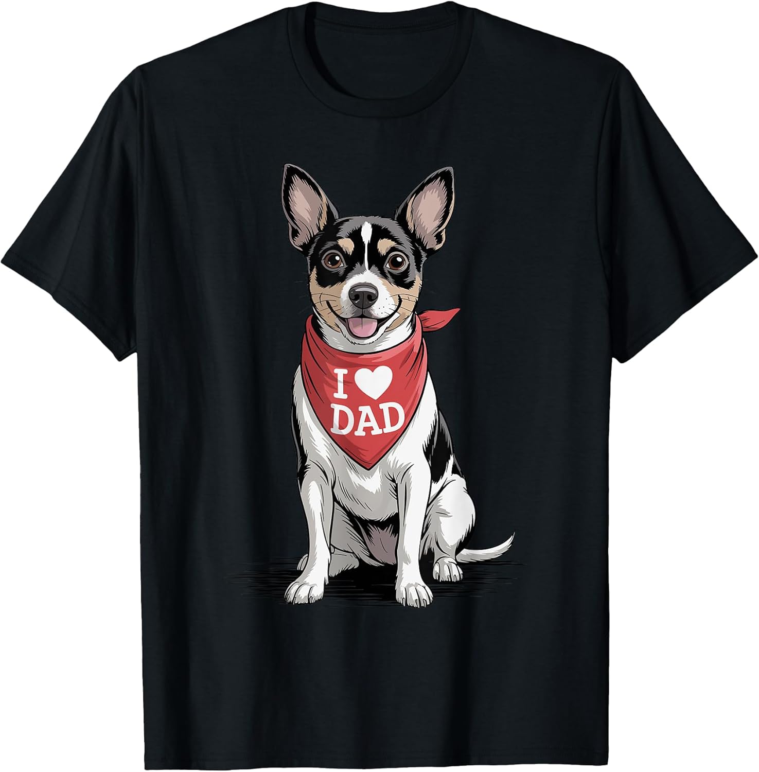 I Love Dad Rat Terrier Lover Dog Father's Day T-Shirt