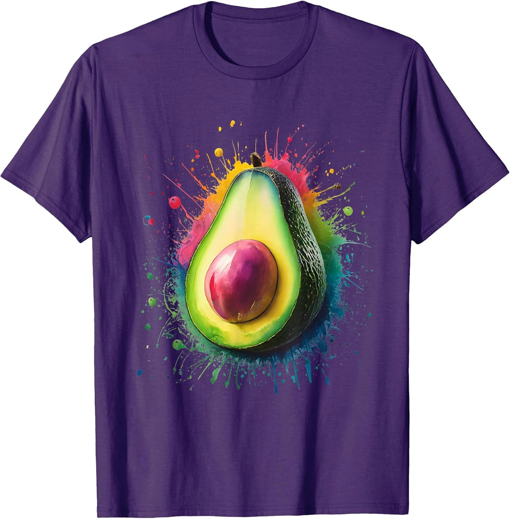 Colorful Watercolor Men Women Avocado