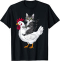 Funny Cat on a Chicken Lover T-Shirt