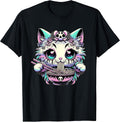 Japanese Anime Black Cat Graphic Tees Women Girls
