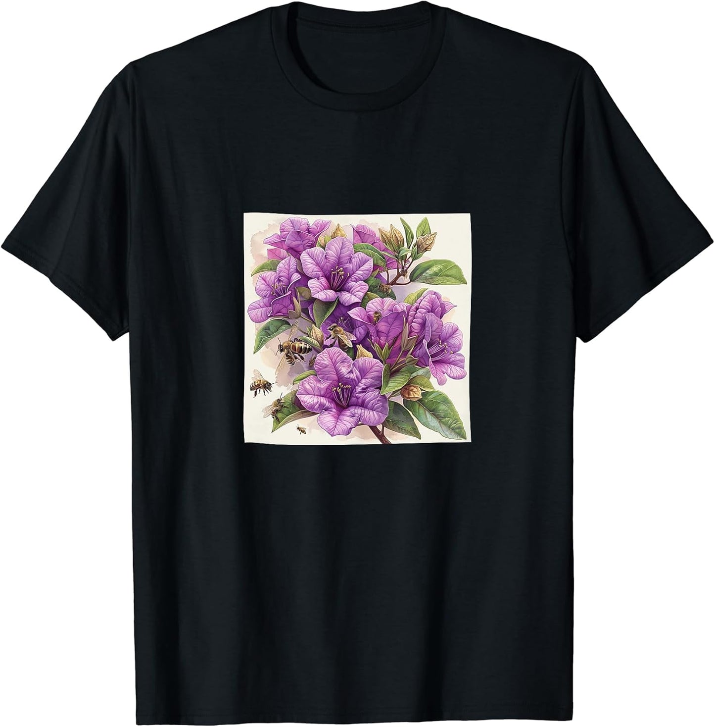 Bougainvillea Blooming With Bees Around Merch