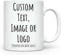 Personalized Coffee Mug | Custom Photo Text and Logo Ceramic Mug | Customized 11 Oz Tea Cup for Men & Women | Unique Gift Idea - Taza Personalizadas Design with Picture or Message | White
