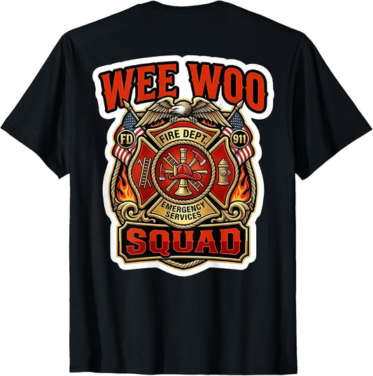 Wee Woo Squad Funny Firefighter Fireman Merch