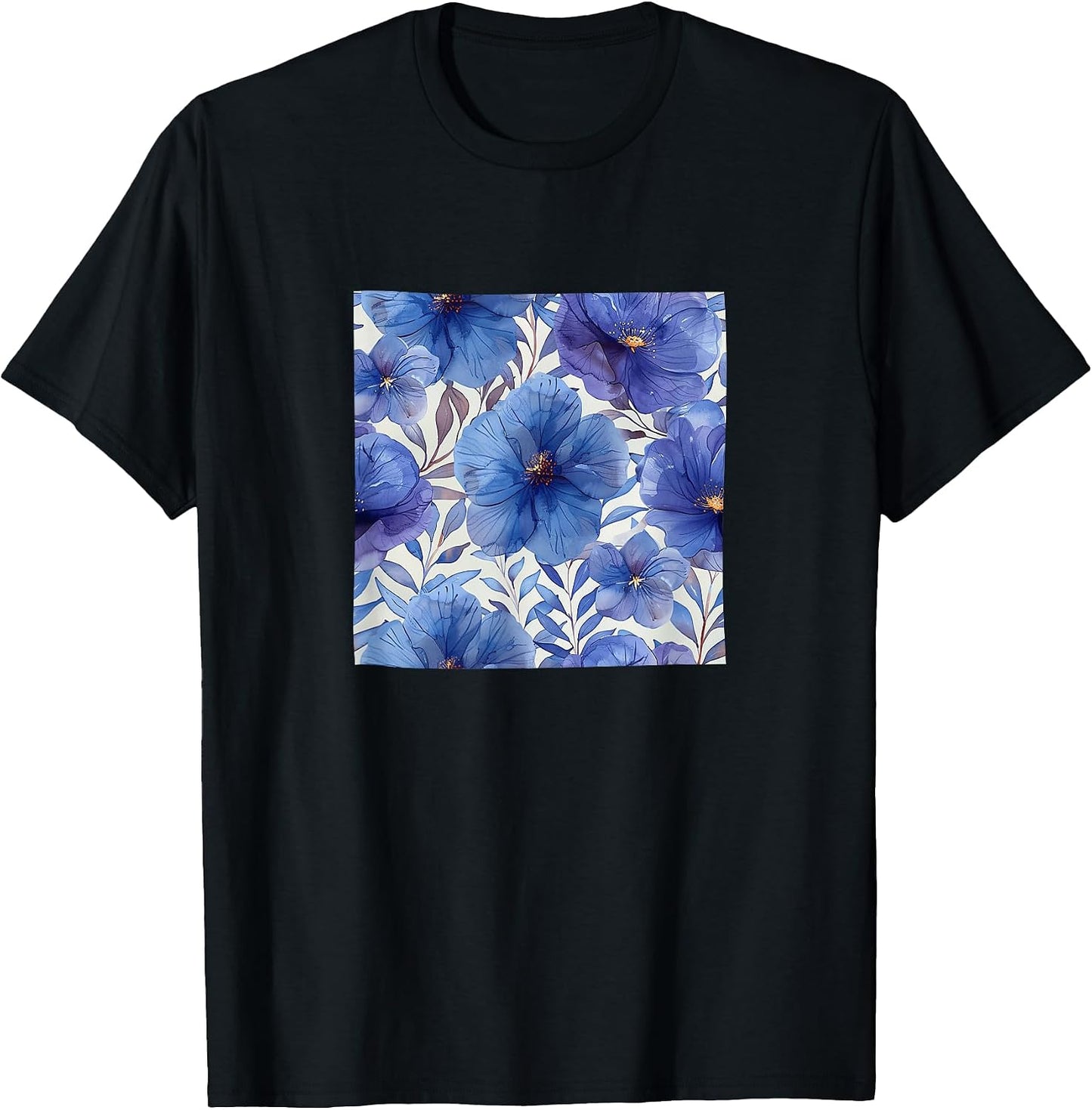 Periwinkle Flower Watercolor Pattern Merch
