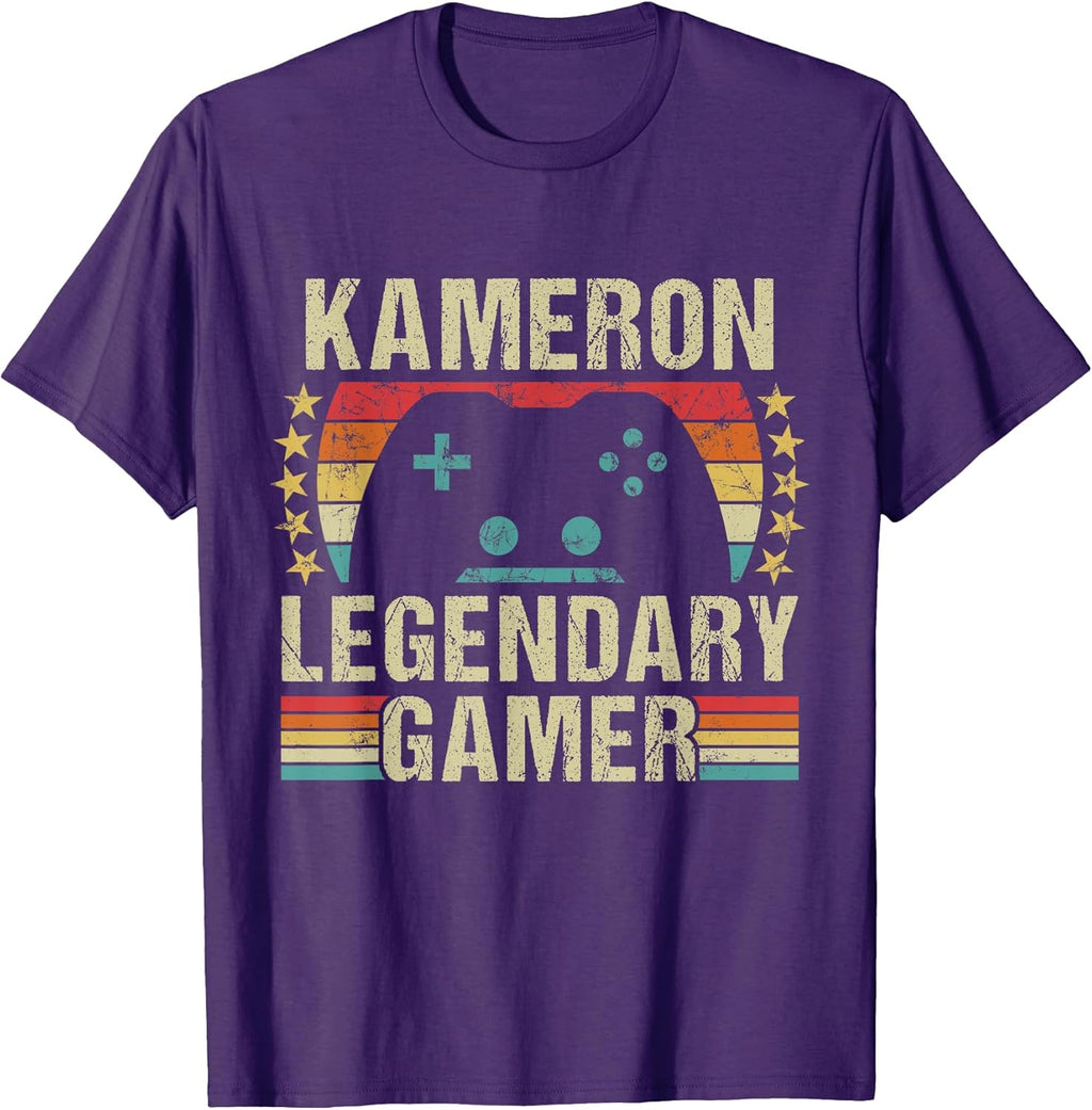 Kameron Gamer Retro Gaming Vintage Game Personalized 70s T-Shirt