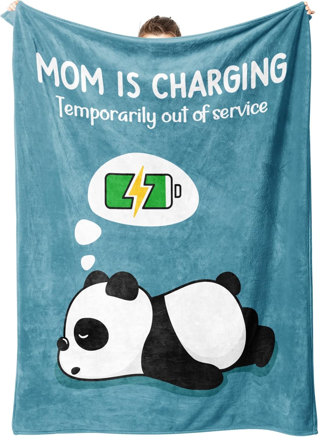 Craftique Funny Gifts for Mom Mothers Day, Birthday- Mom's Charging Blanket- New Mom Gifts for Women, Super Soft Blanket Throw for Napping Travel, 60”×50”