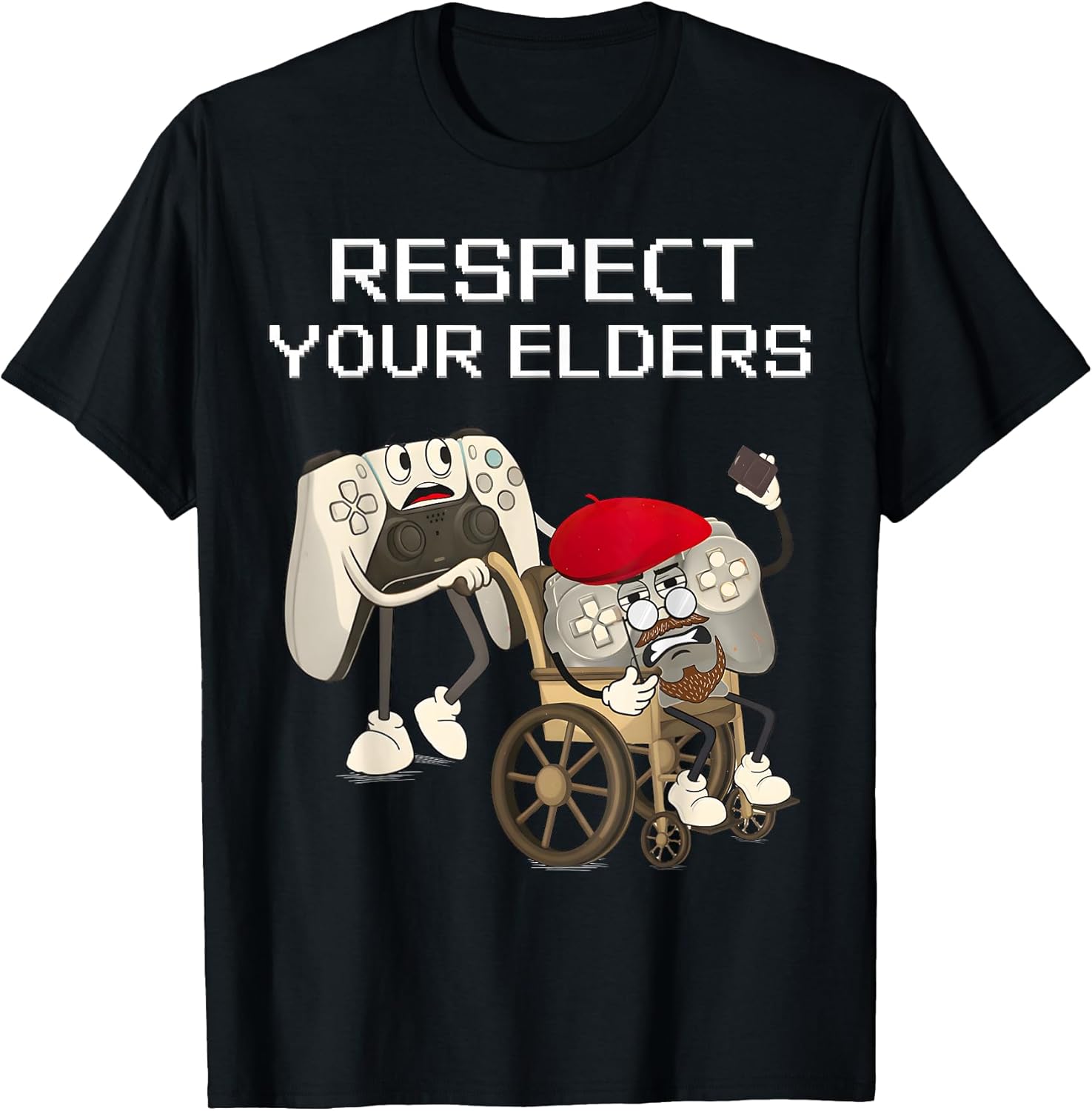 Respect Your Elders Gaming Control Retro Funny Gamer T-Shirt
