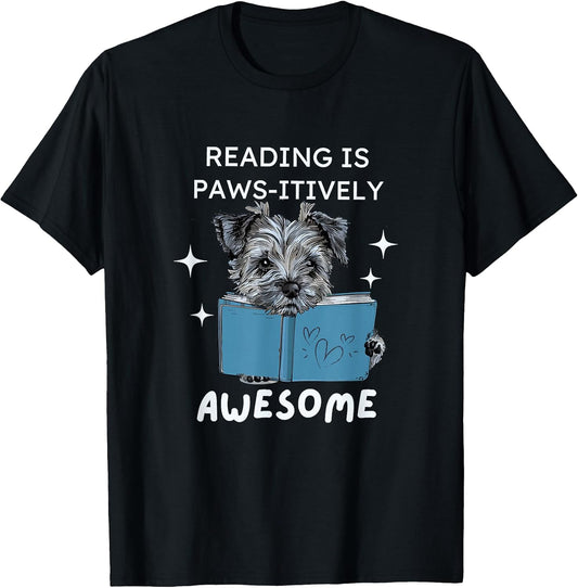 Bookworms Dog Lovers Reading Is Paws-itively Awesome T-Shirt