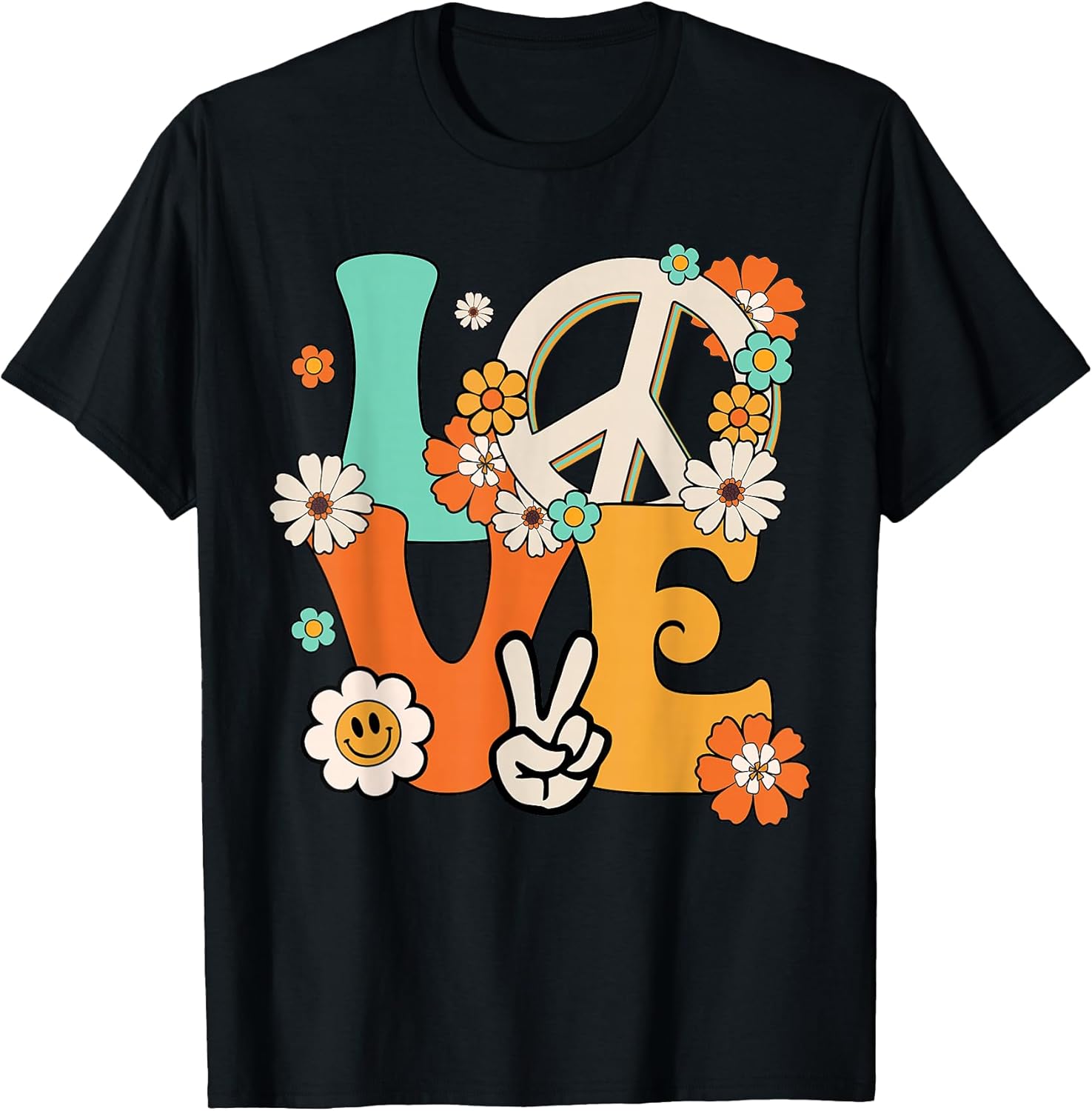 Tie Dye Peace Sign Hippy Love Tee Shirts Gifts