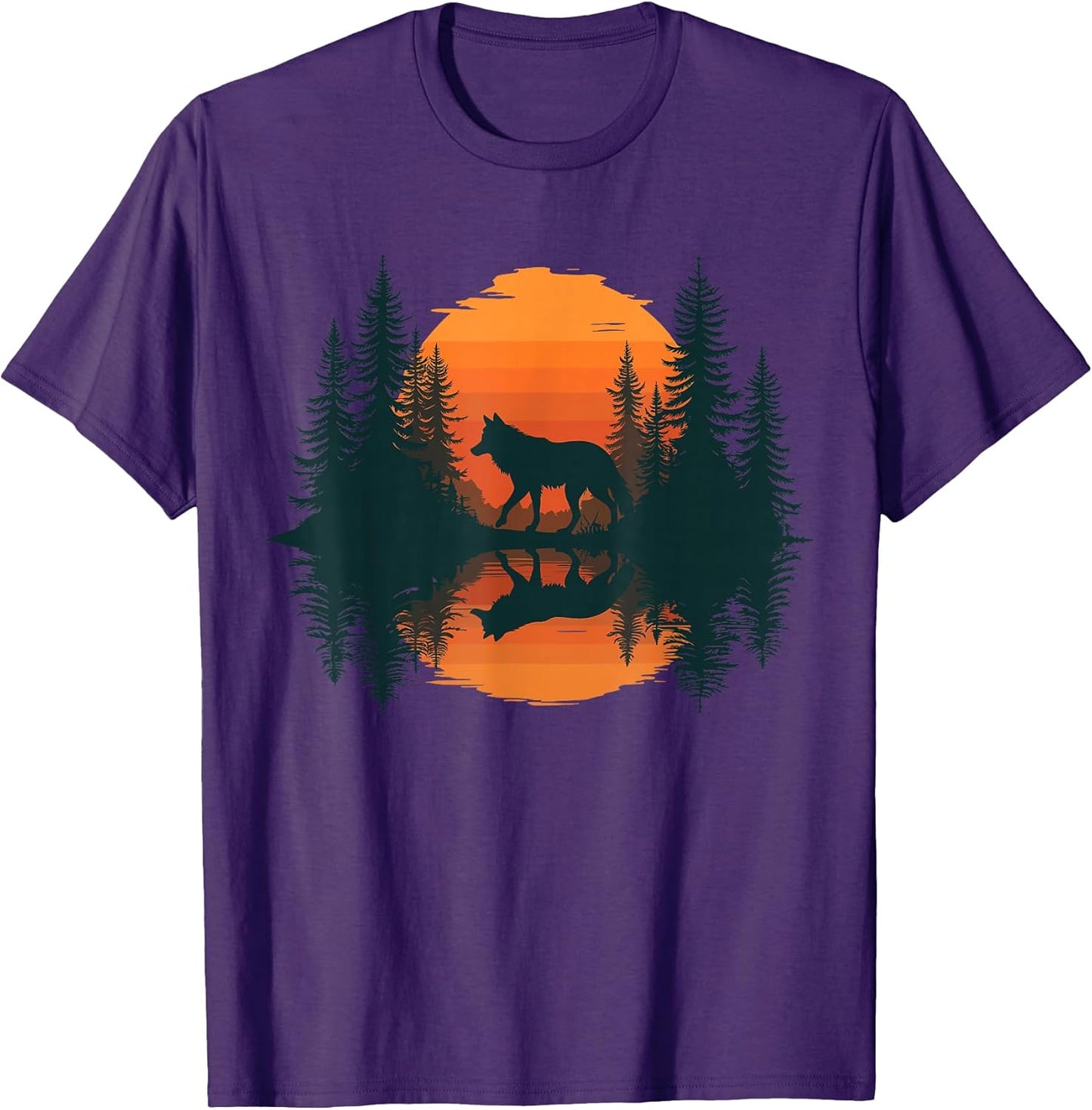 Retro Mountain Outdoor Forest Wolf Lovers Co
