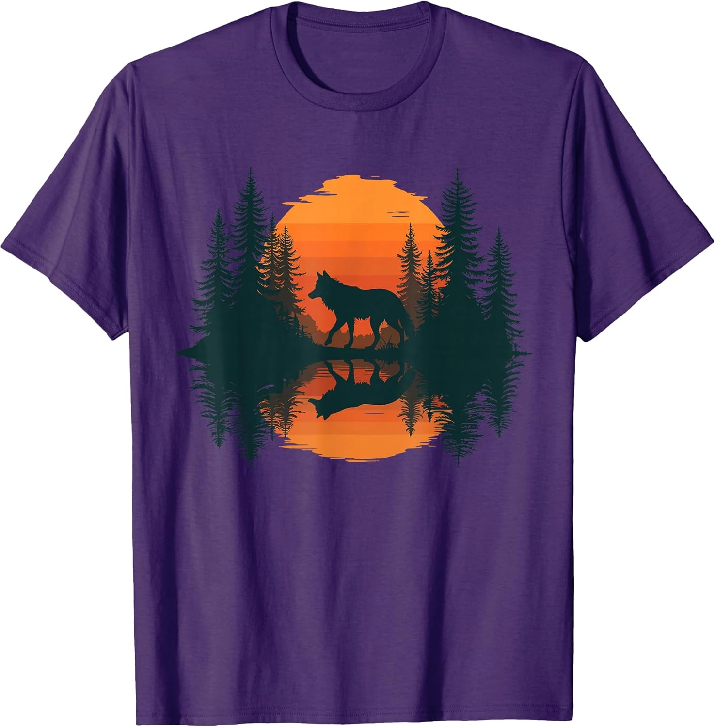 Retro Mountain Outdoor Forest Wolf Lovers Co