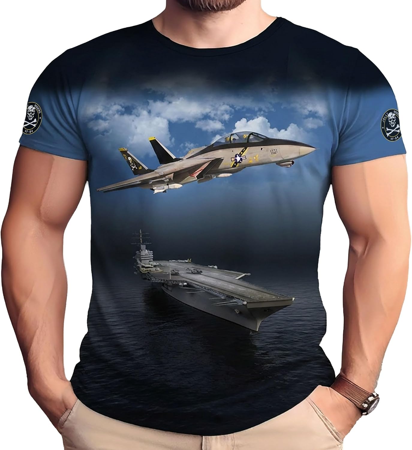 Jolly Rogers USS Nimitz CVN-68 Adult All Over Print Shirt