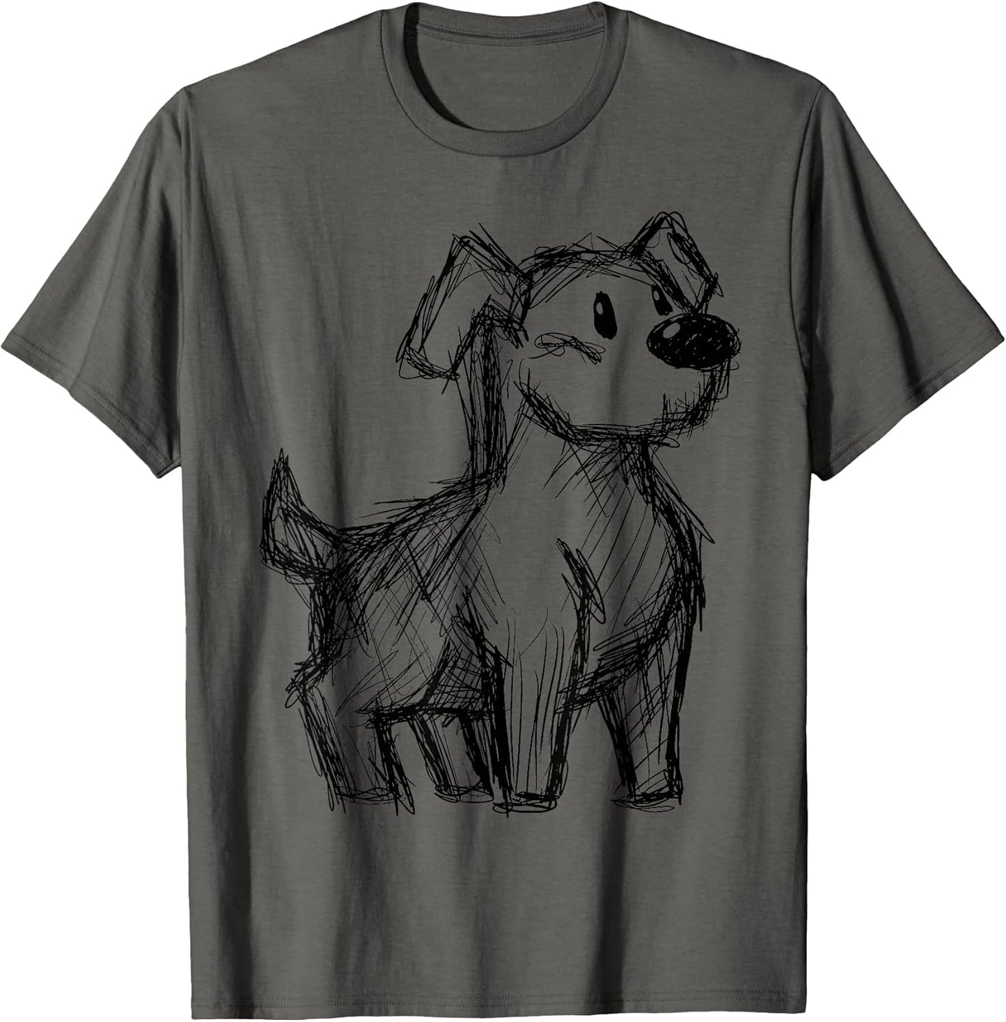Dog Abstract Art Portrait Drawing Whimsical Dog Lover Gift T-Shirt