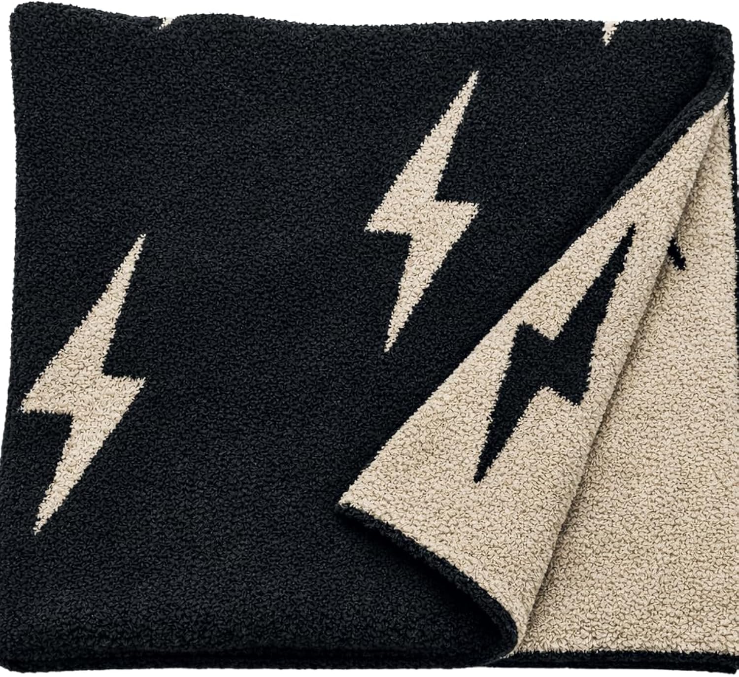 L+L USA Lightning Bolt Baby Blanket 28"x40" - DreamSoft Knit Throw for Crib, Stroller or Car Seat - Soft Blanket/Newborn Nursery Gift Essential for Toddler, Infant, Kids, Boys & Girls (Black/Brown)