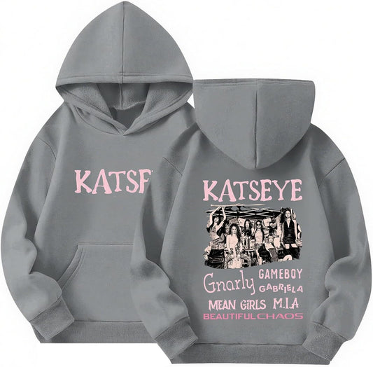 KATSEYE Hoodies for Kids Katseye Merch Sweatshirts Fashion Music Album Graphic Long Sleeve Hoodied for 4-13 Years