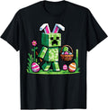 Easter Pixel Gaming Bunny Egg Hunting Boys Kids Youth Men T-Shirt