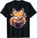 Fox Eating Ramen Noodles Animal Lover Tees