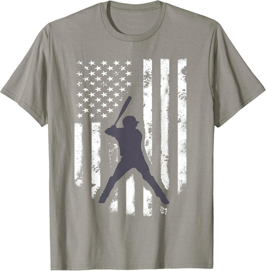 Distressed American Flag Cool Men Women Boy Girl Baseball T-Shirt