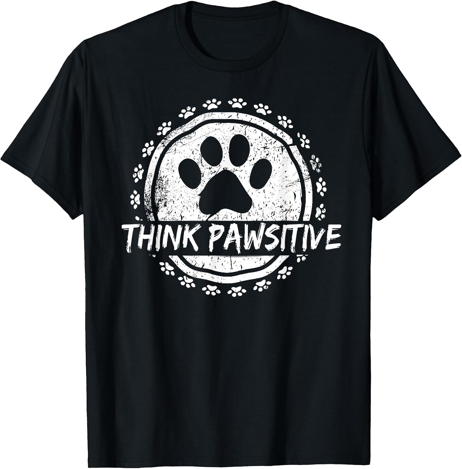Dog Paw print Pawsitive Pet lover T-Shirt