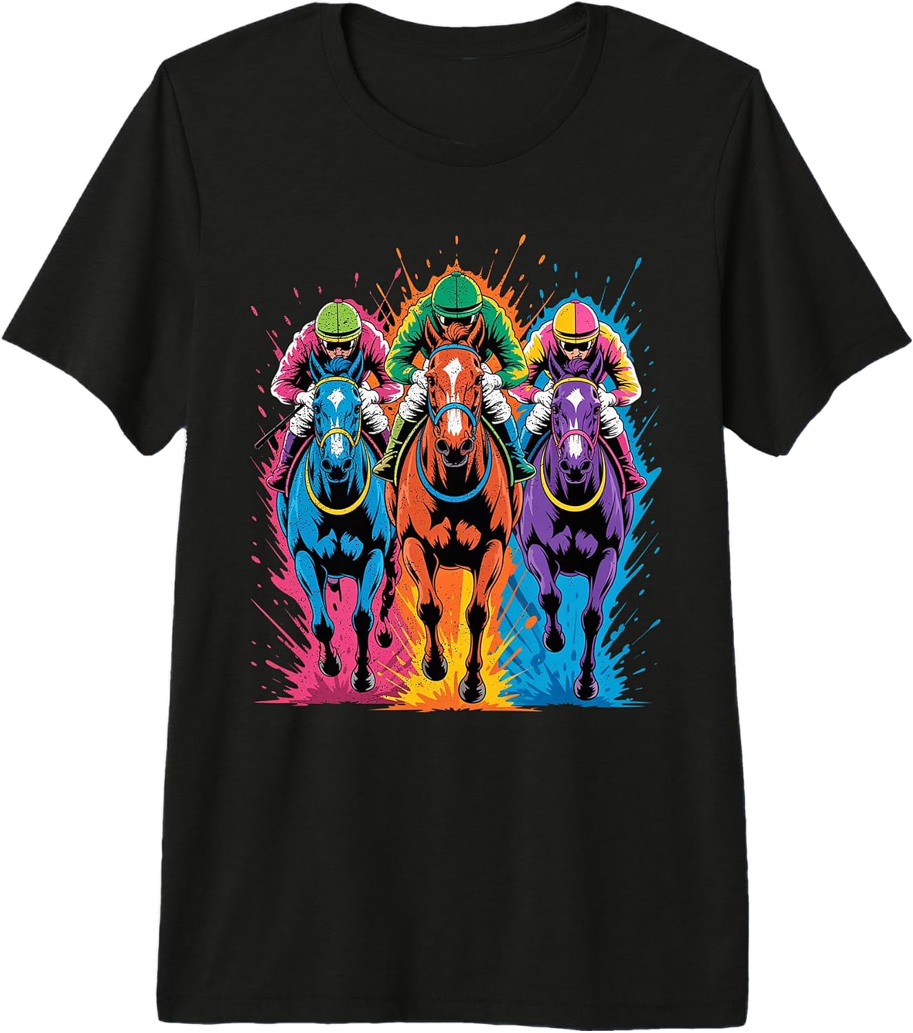 Cool Color splatter Art Style Horse Racing Riding