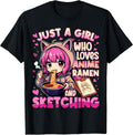 Just A Girl Who Loves Anime Ramen and Sketching Japan Anime T-Shirt