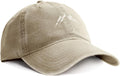 Mountain Embroidery Baseball Cap Washed Denim-Style Dad Hat Distressed Unisex Golf Hat
