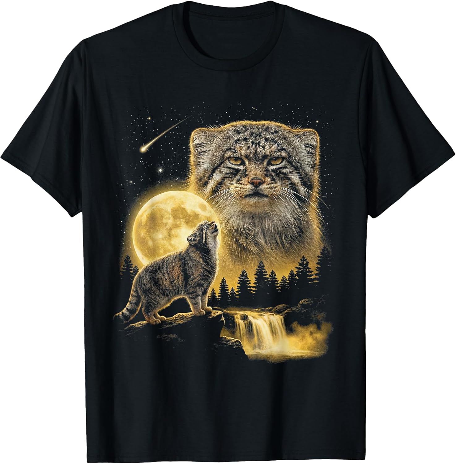 Vintage 90s Graphic Cat Howling to The Moon