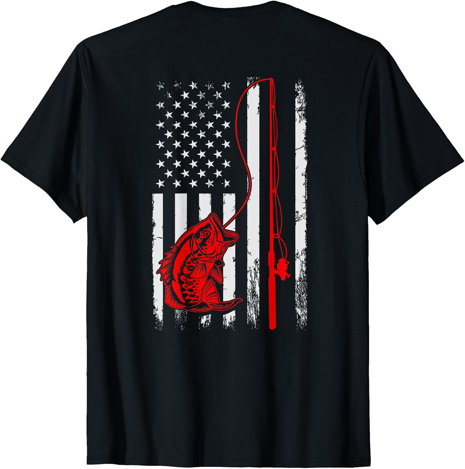 American Flag Fishing Rod Bass Fishing Shirts