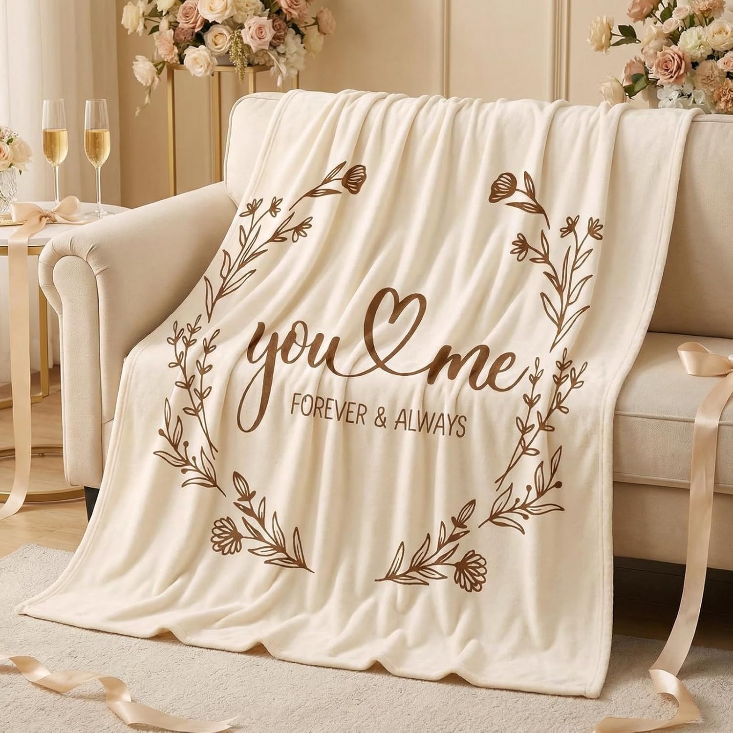 Couples Blanket Wedding Gifts for Couples 2026 You and Me Hubby Wifey Intimacy Throw Blanket Newlywed Wedding Anniversary Birthday Gifts for Boyfriend Girlfriend Husband Wife 50 x 60