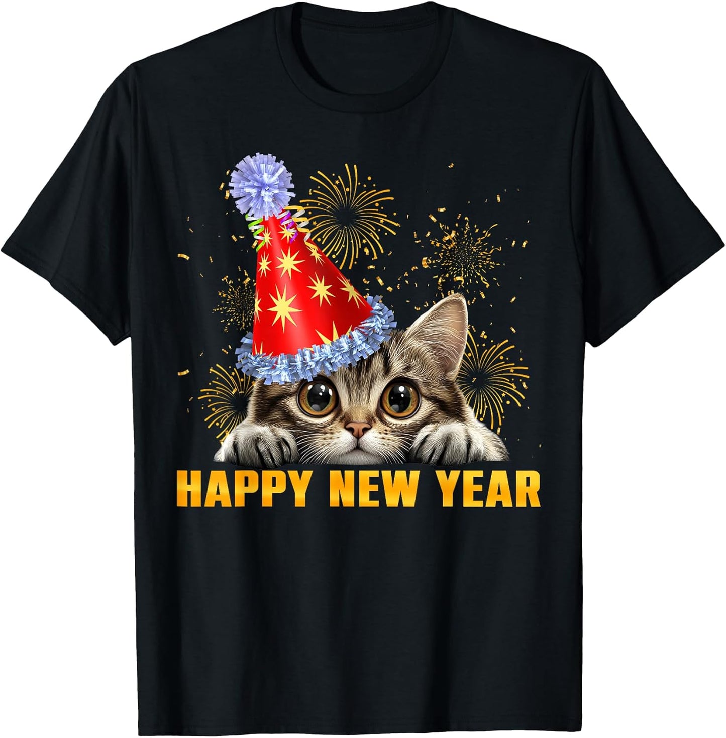 Amb Cat Kitty Lover Happy New Years Eve Party Tee