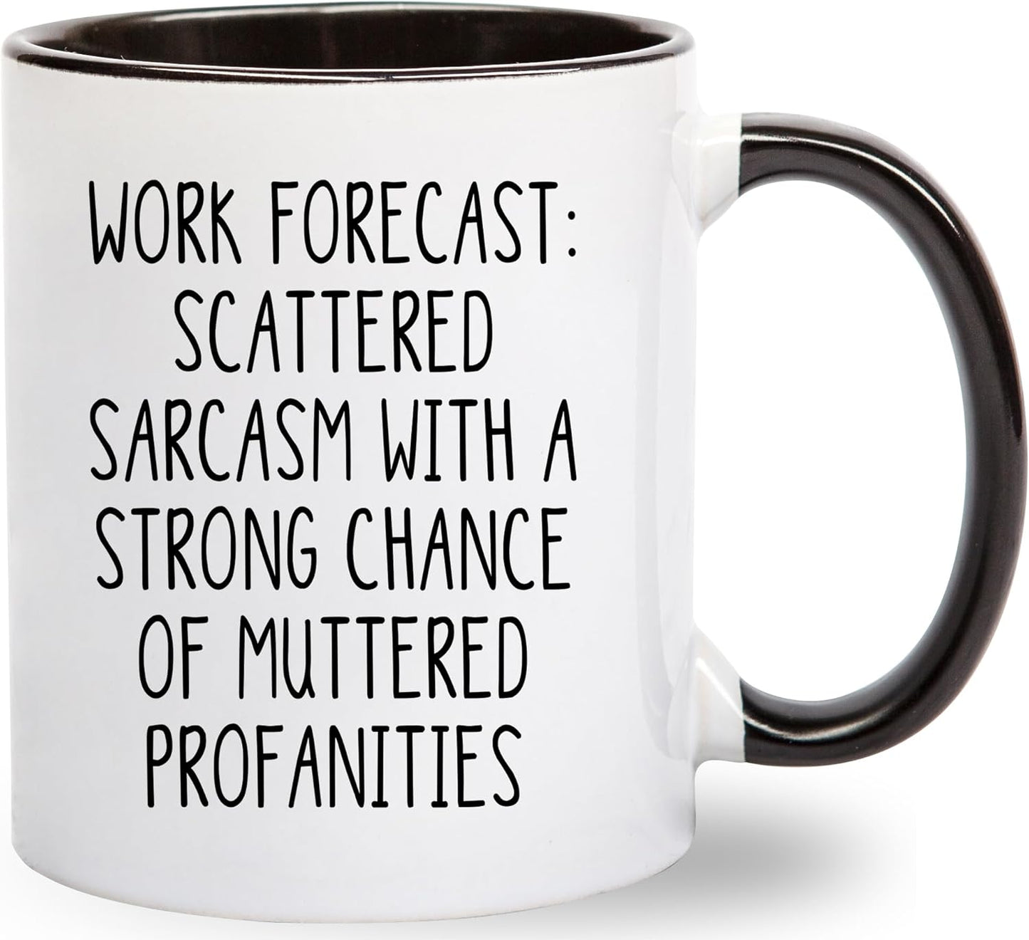 Gelid Work Forecast Coffee Mug - Funny Coworker Birthday Gift Idea for Him or Her – Present for Boss Employer Bestfriend - Sarcastic Gag Going Away Farewell - 11 oz Cup Novelty Drinkware