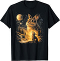 Vintage Howling Bunny to The Moon Retro 90s Funny Rabbit T-Shirt