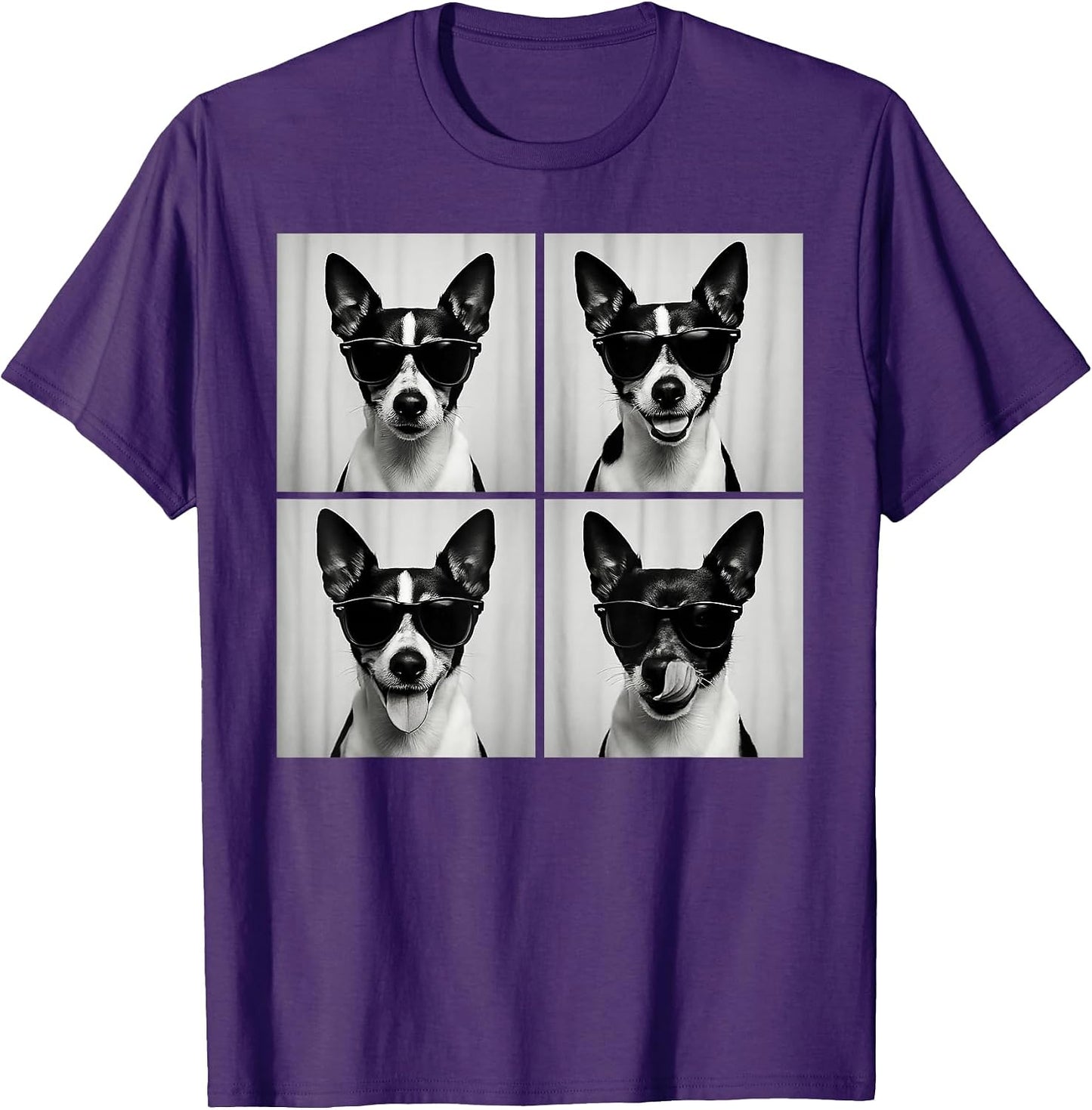 Retro Rat Terrier Portrait with Sunglasses