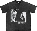 Retro AOT T-Shirt Eat Your Protein Shirt Japanese Anime Pattern Tee