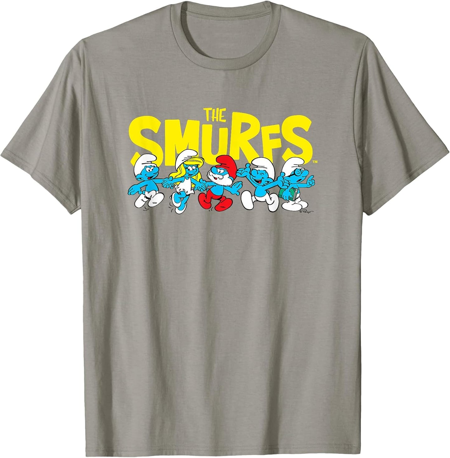 Logo with Smurfs Cast Retro Cartoon T-Shirt