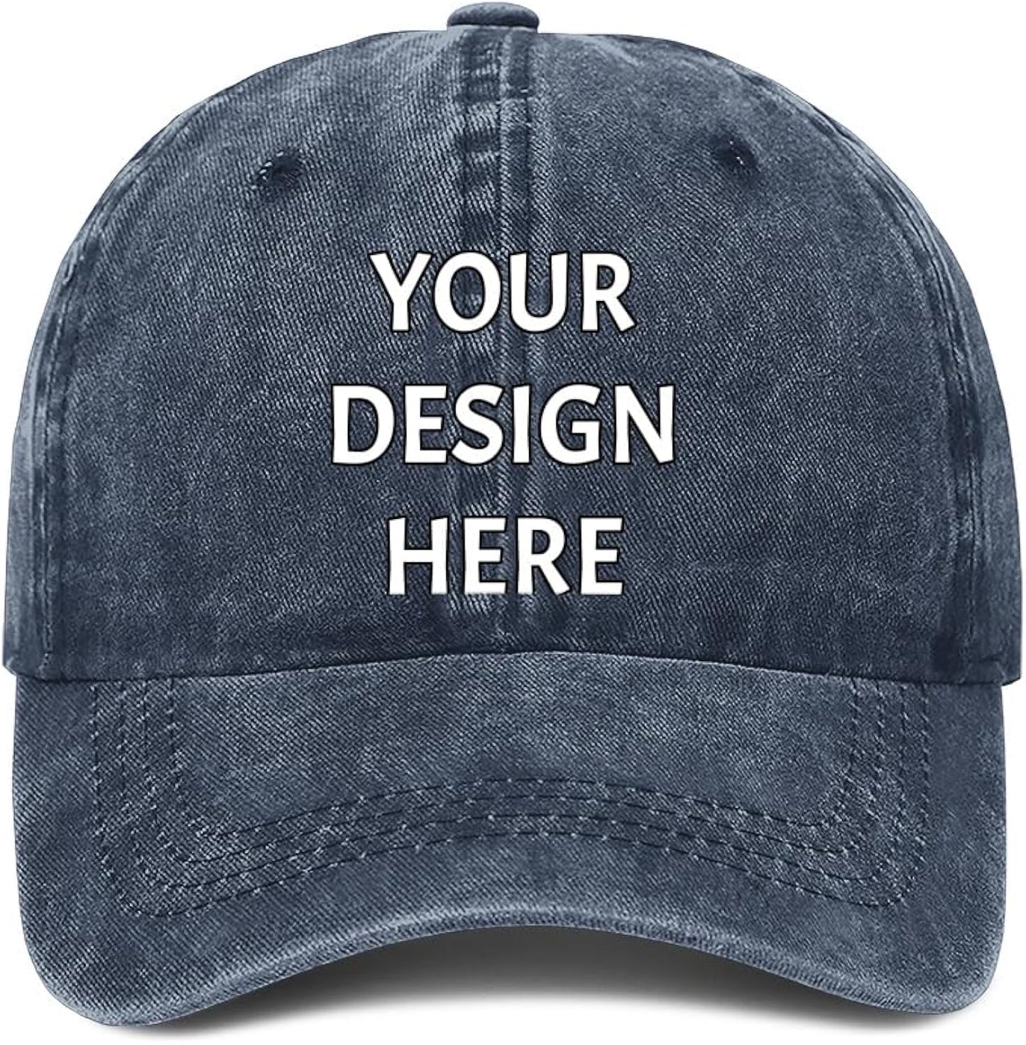 Custom Hats Design Your Own - Custom Baseball Cap for Men Women, Make Your Own Customized Dad Trucker Hat Navy