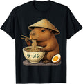 Capybara Eating Japanese Ramen Kawaii Anime tee Funny Kids T-Shirt