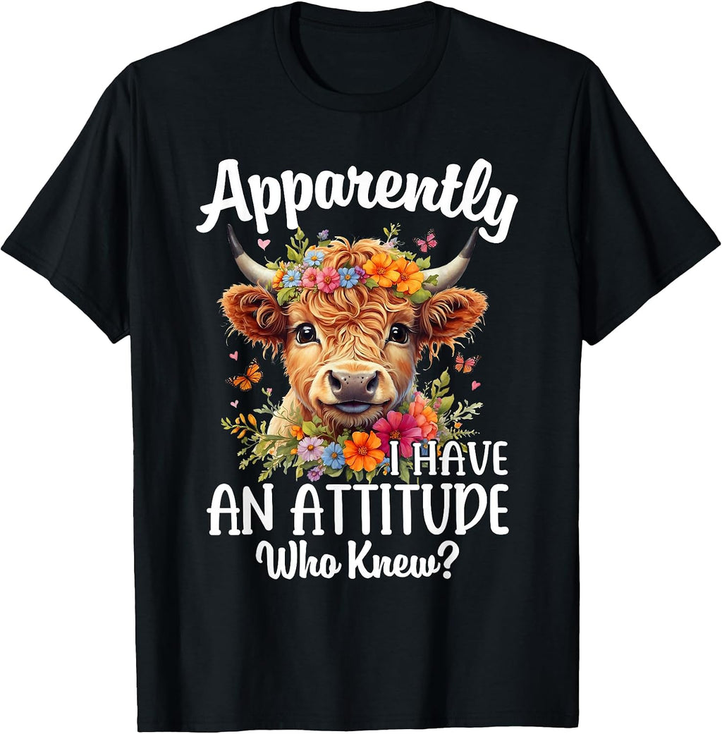 Funny Sarcastic Highland Cow Farm Cow Girls Women