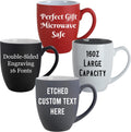 Personalized Coffee Mug Engraved with your Custom Text - Customized Coffee Mugs, Hot Chocolate Mug, Ceramic Tea Cup, Gift for women men, Birthday, Retirement