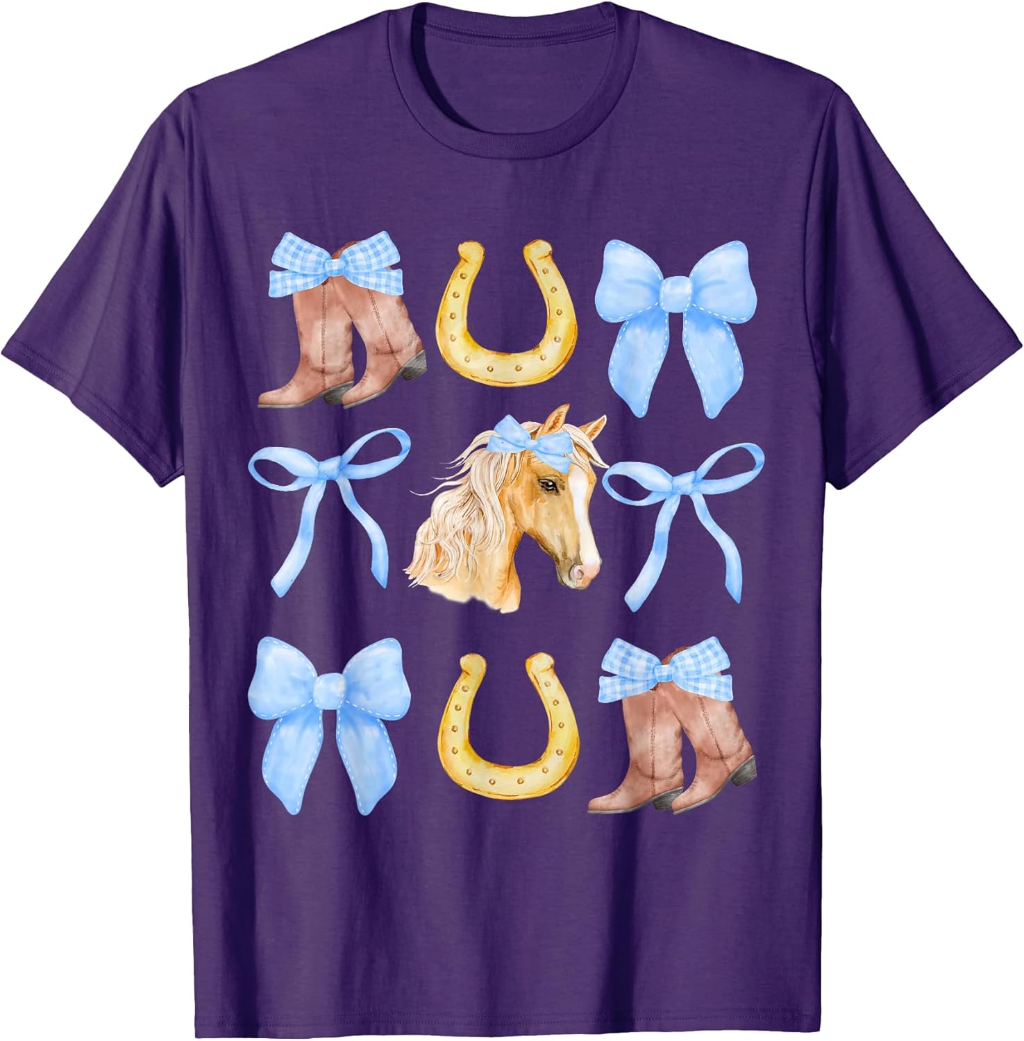 Blue Coquette Bow Boots Horse horseshoe