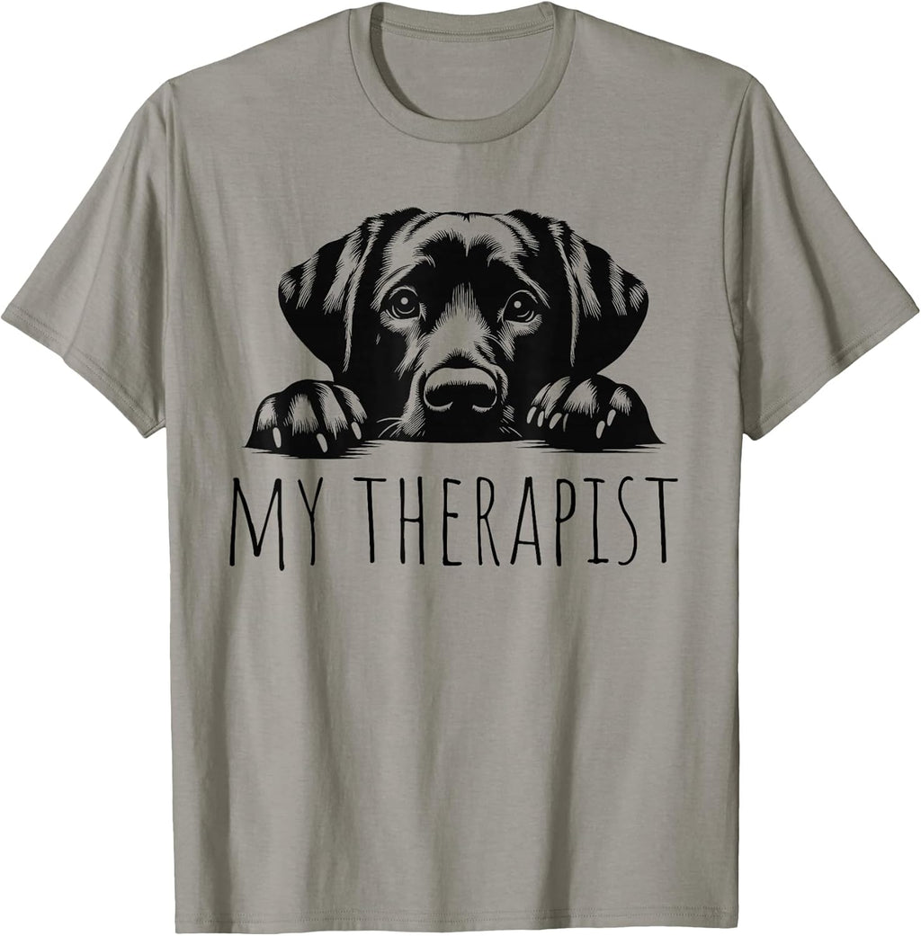 Unisex-Adult Dog Lovers All Ages Grey Cartoon Modern Classic Fit Round Collar Short Sleeve T-Shirt