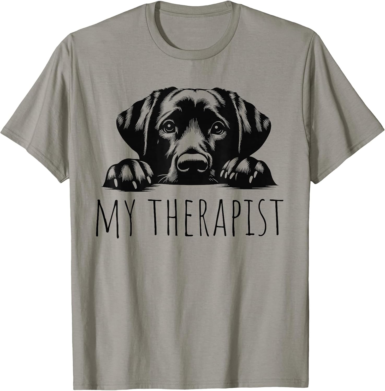 Unisex-Adult Dog Lovers All Ages Grey Cartoon Modern Classic Fit Round Collar Short Sleeve T-Shirt
