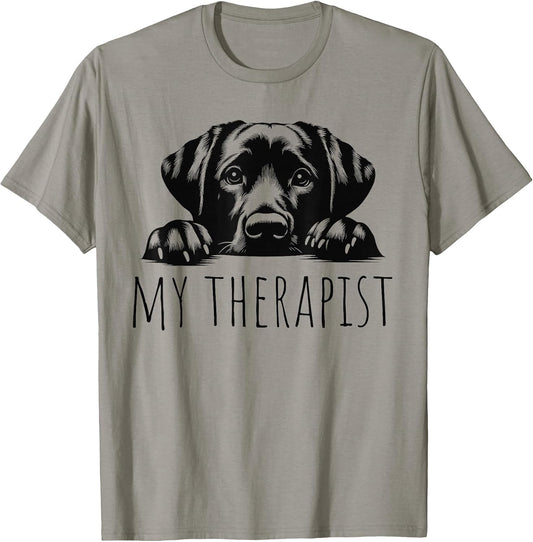Unisex-Adult Dog Lovers All Ages Grey Cartoon Modern Classic Fit Round Collar Short Sleeve T-Shirt