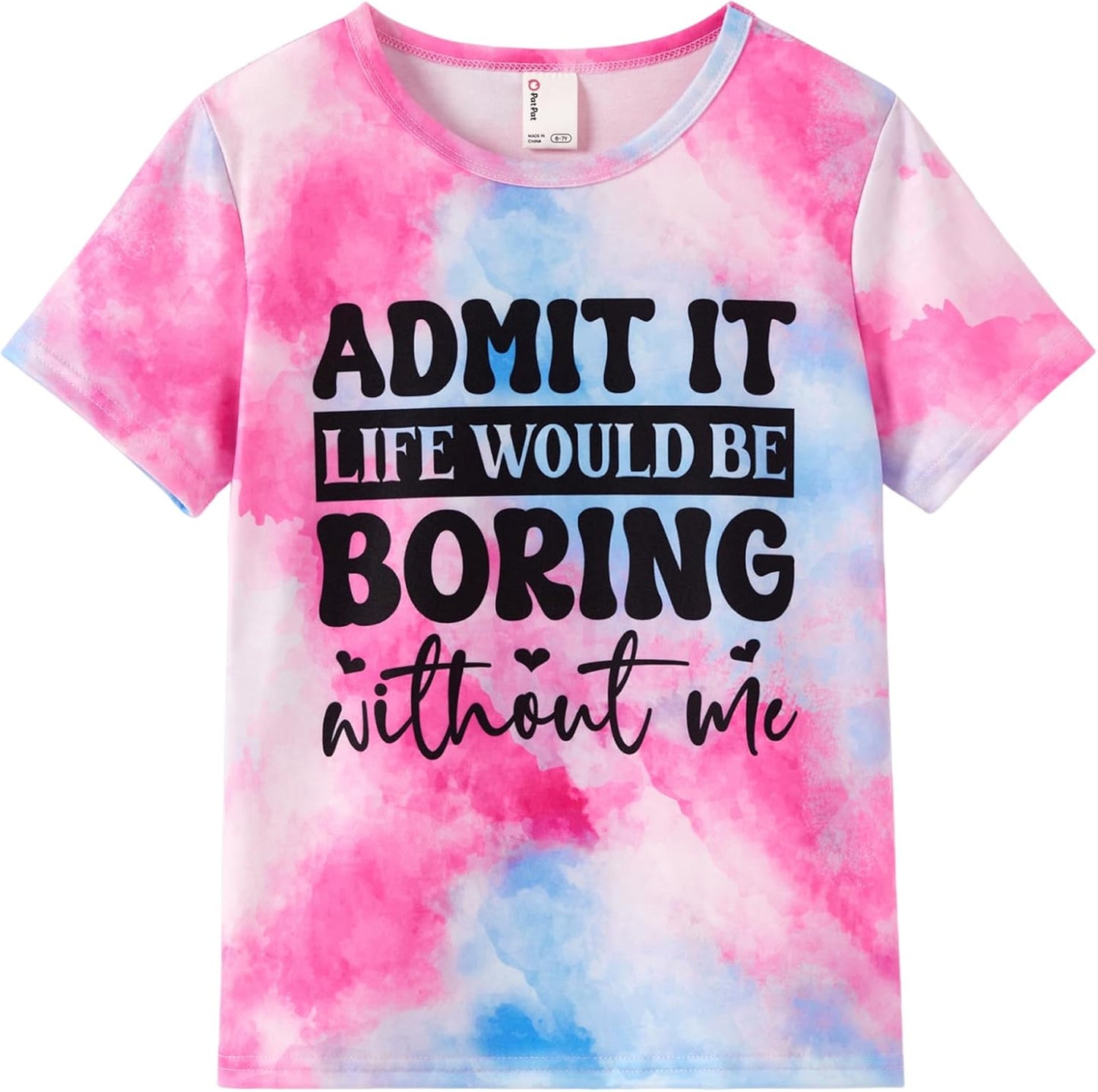 Girls Crewneck Short Sleeve Graphic Tees Animal Print Shirts Cute Summer Outfits 5-12 Years