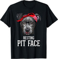 Vintage Pitbull Resting Pit Face - Funny Pitbull Lovers Dog T-Shirt