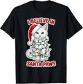 I Believe In Santa Paws White Cat Christmas Merch