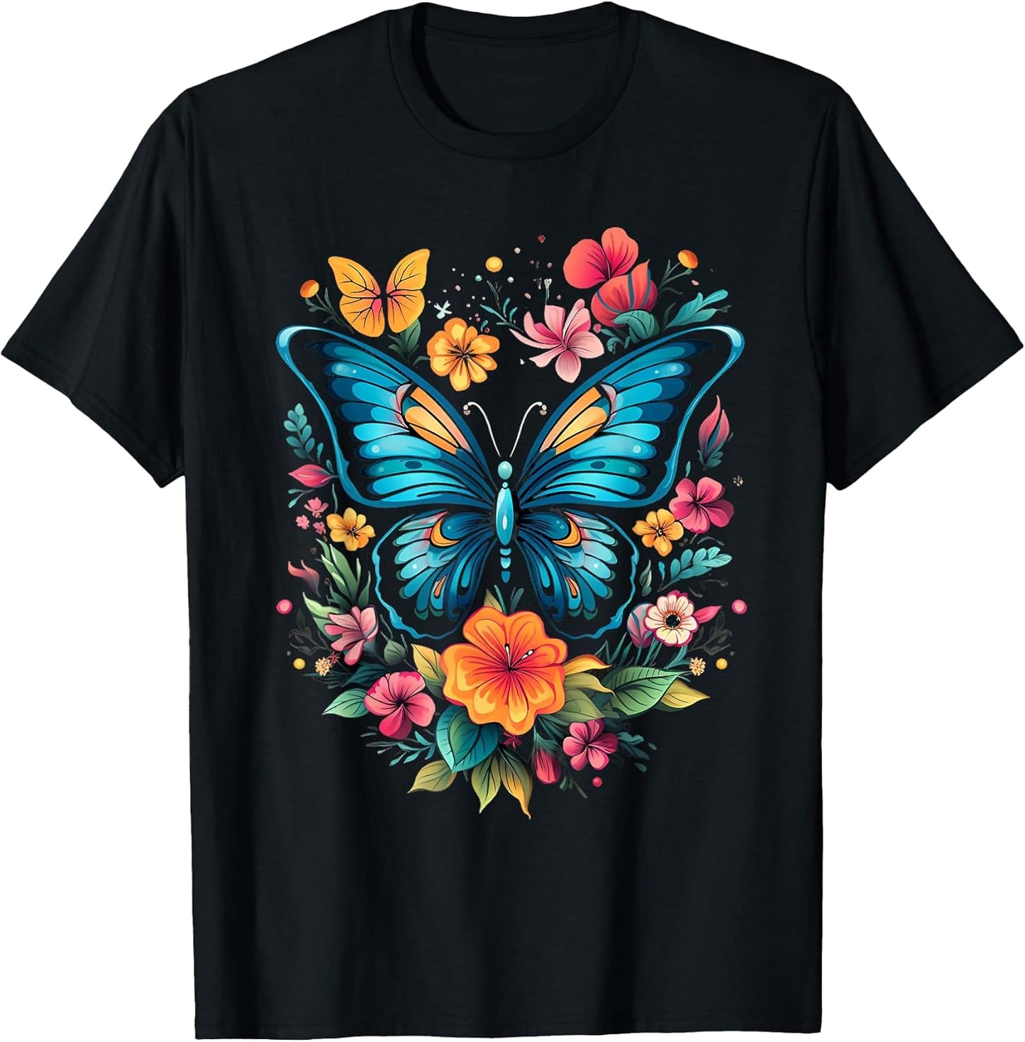 Butterfly with Flowers I Aesthetic Butterfly T-Shirt