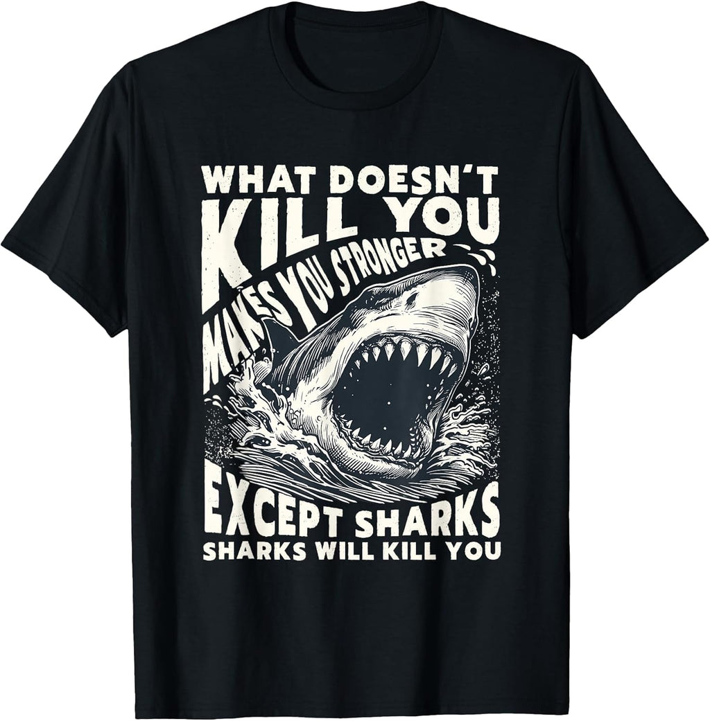 Ocean Predator Humor Shark Jaws Vintage Tee Merch