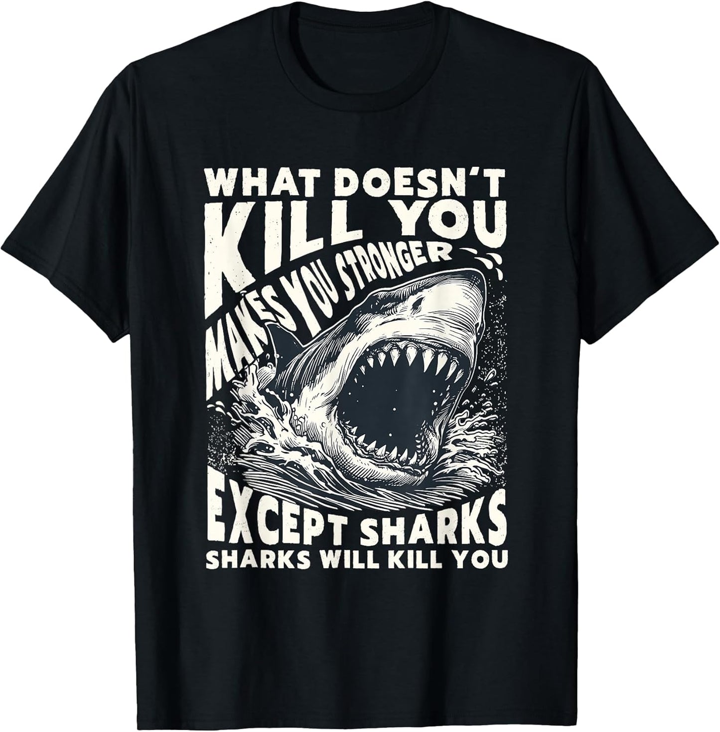 Ocean Predator Humor Shark Jaws Vintage Tee Merch